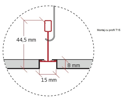 Sistem de tavan casetat metalic Expanded Lay-in Microlook