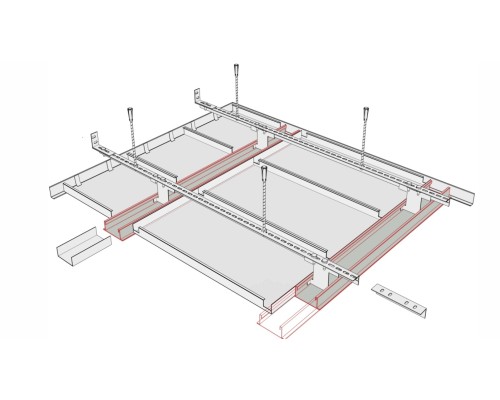 Sistem de tavan casetat metalic Plank Perspecta D Bandraster
